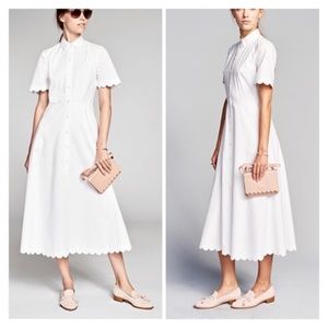 As Featured in Vogue! Banana Republic Scalloped White Cotton Dress